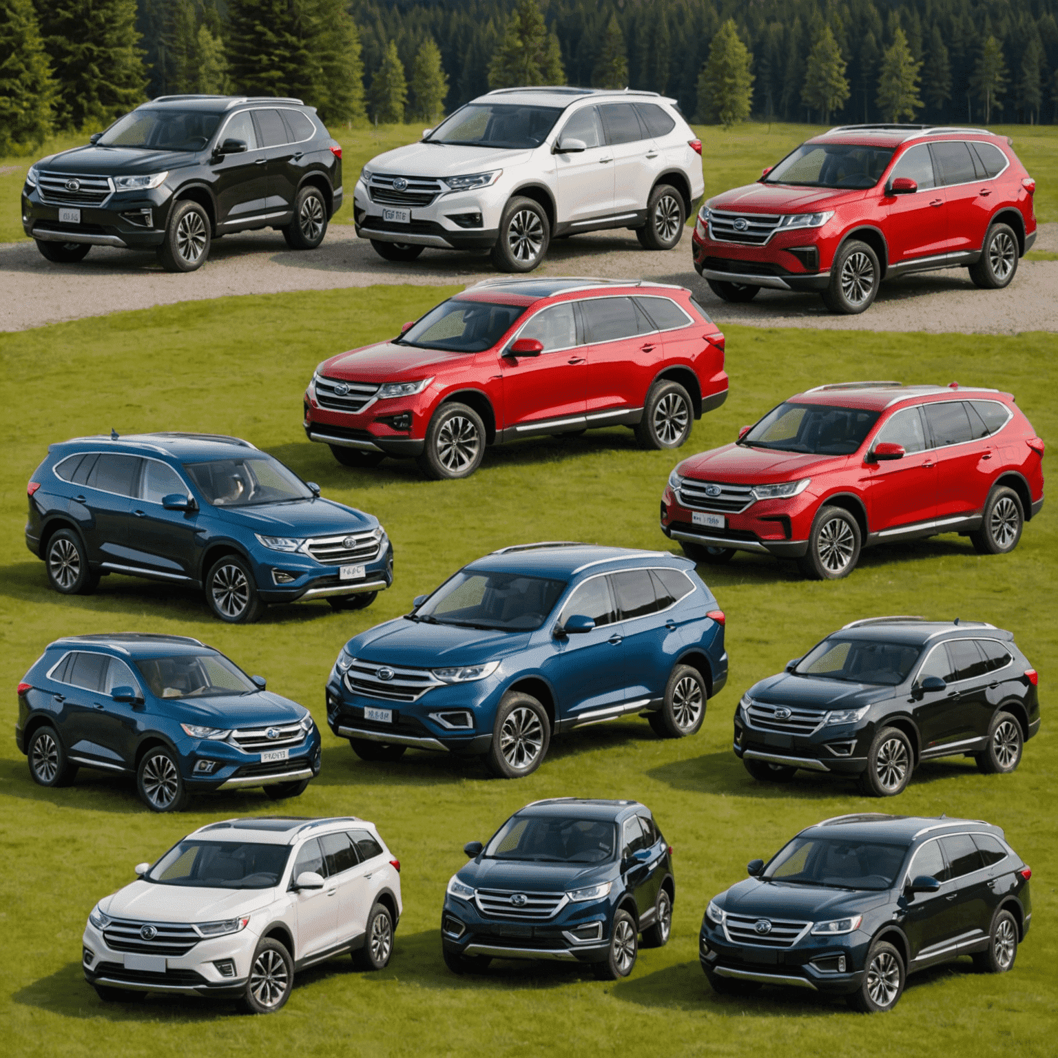A lineup of various car models suitable for Canadian terrain, including SUVs and all-wheel drive vehicles